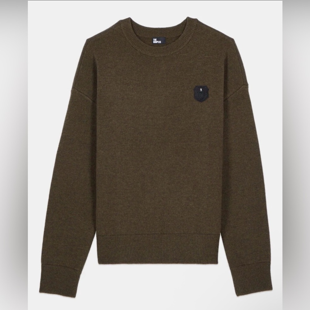 THE KOOPLES OLIVE GREEN WOOL BLEND SWEATER